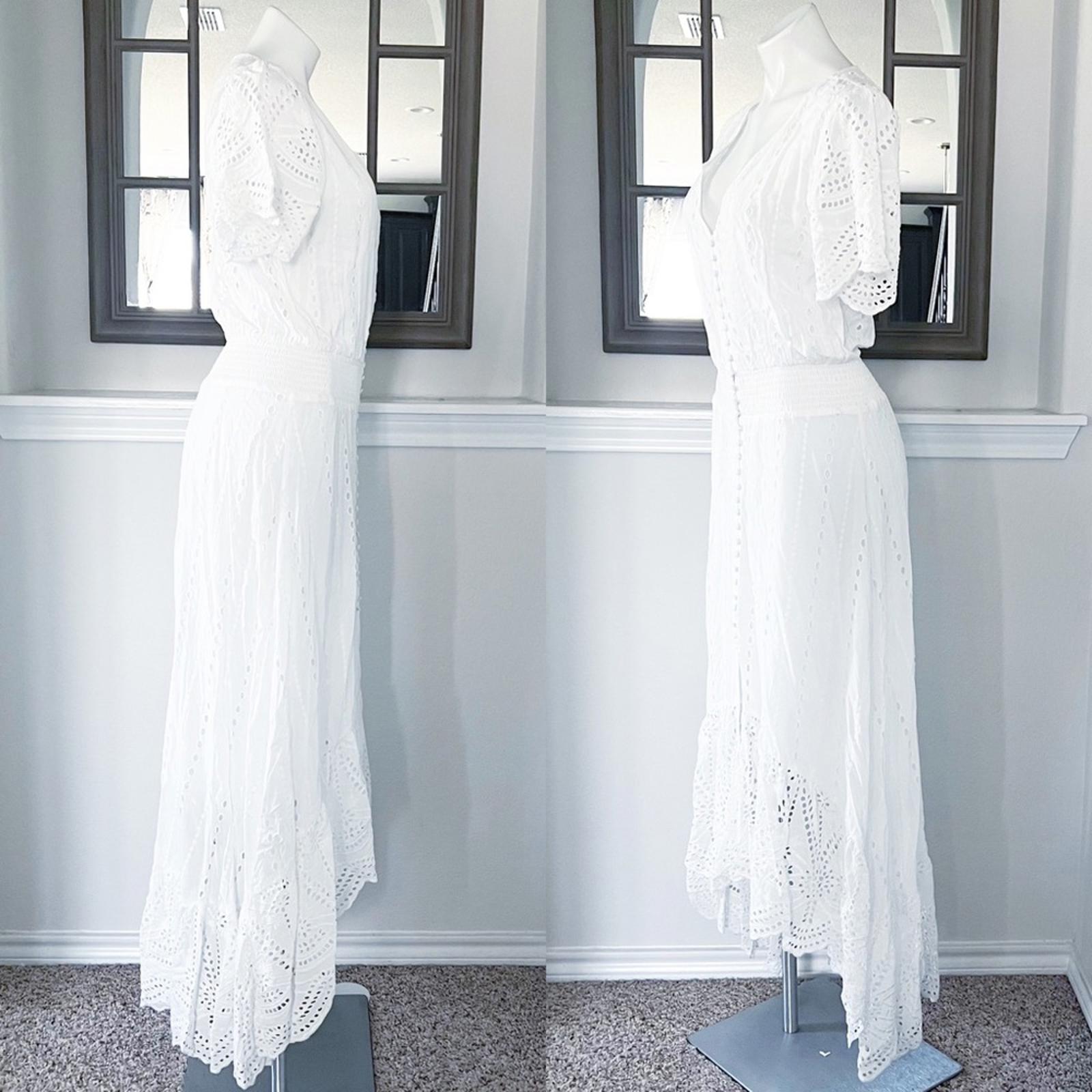 YFB “The Everything” Maxi Dress in White Hi-Low Hem Size L New w/Tag Retail $242