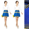 Alice + Olivia Russo Skirt, Blue/ Yellow Size 12 Retail $275