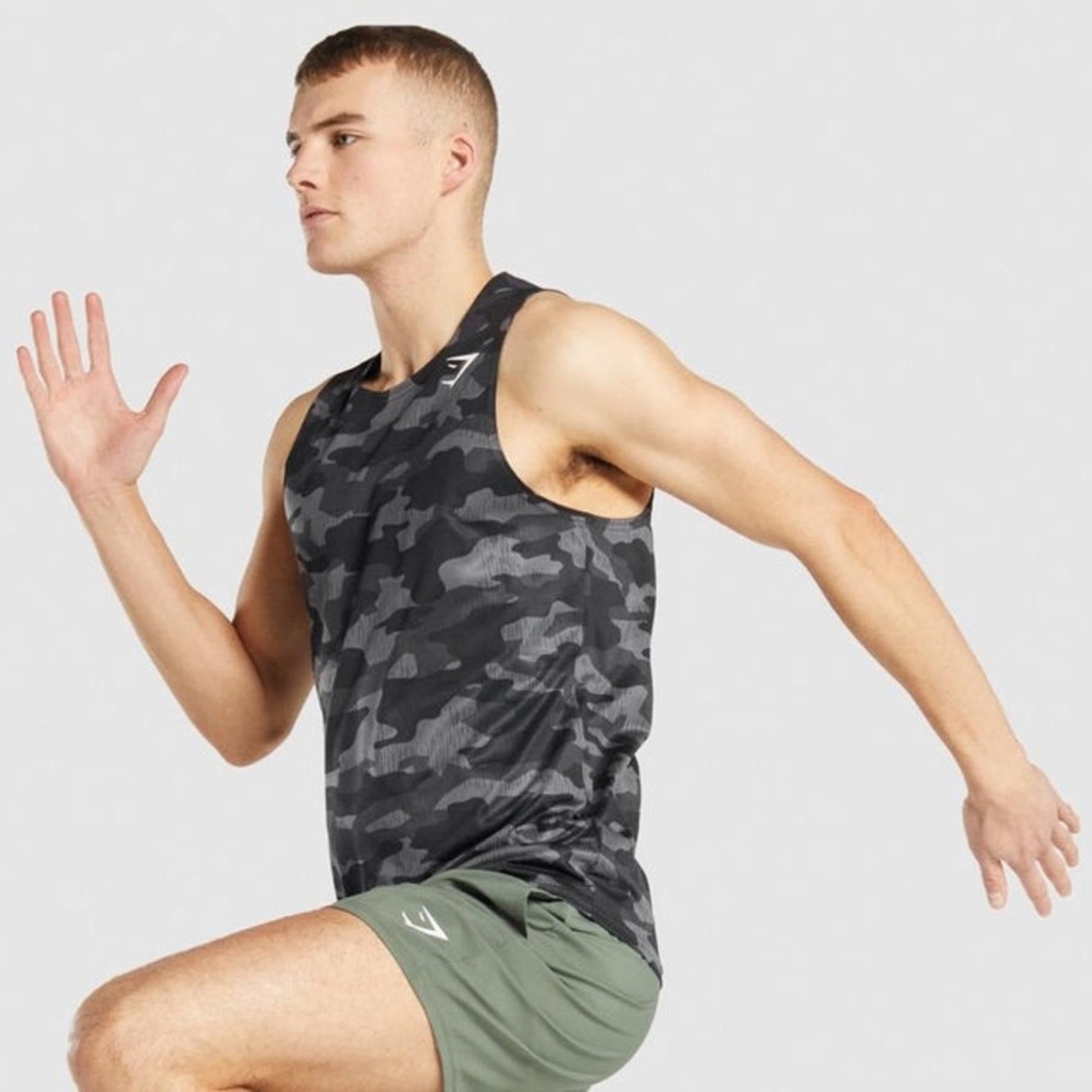 Gymshark Men’s Arrival Tank Top, Slim Fit in Grey & Black, Size S, New w/Tag