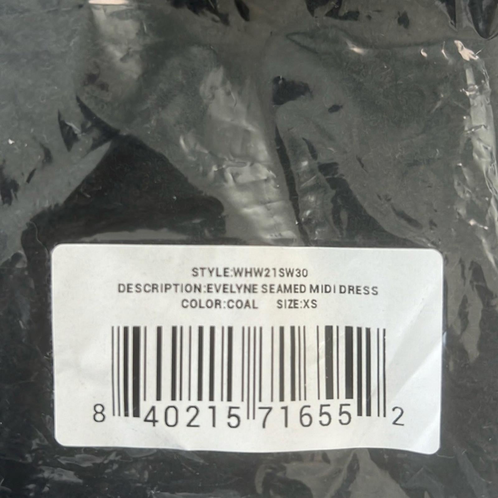 WhoWhatWear Evelyne Seamed Midi Dress, Coal/Black Size XS New w/Tag Retail $155