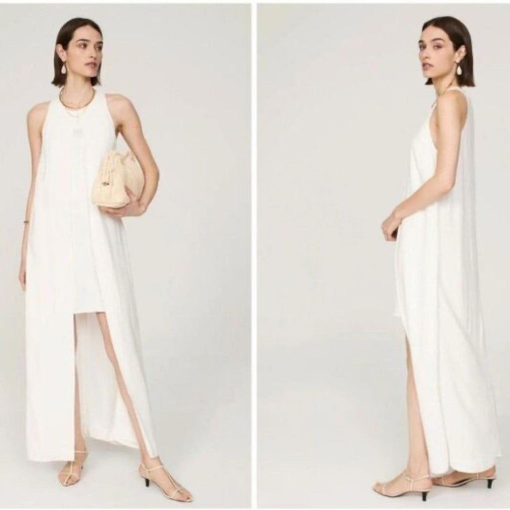 Rosetta Getty Cape Mini Dress in White, Size 8, Retail $425