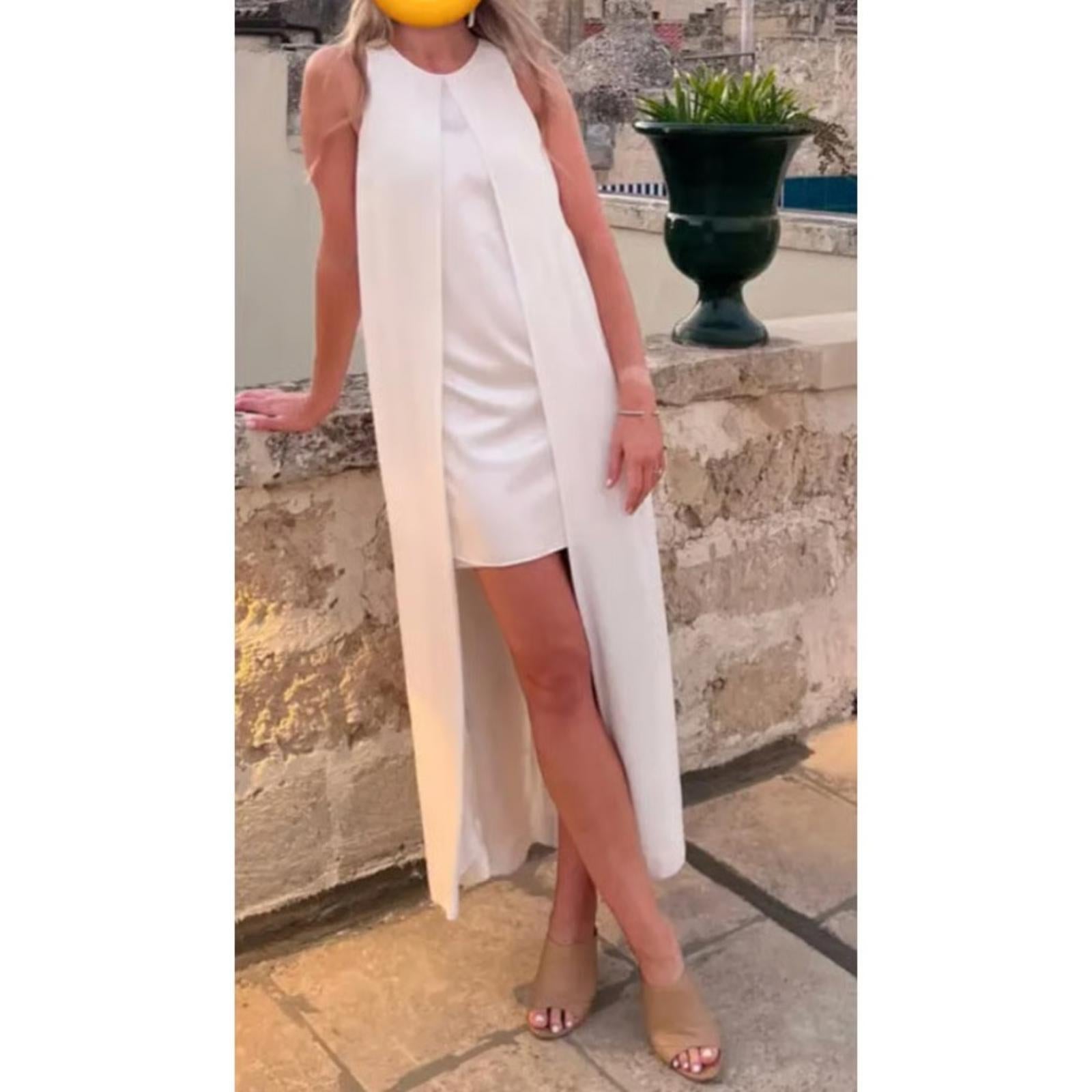 Rosetta Getty Cape Mini Dress in White, Size 8, Retail $425