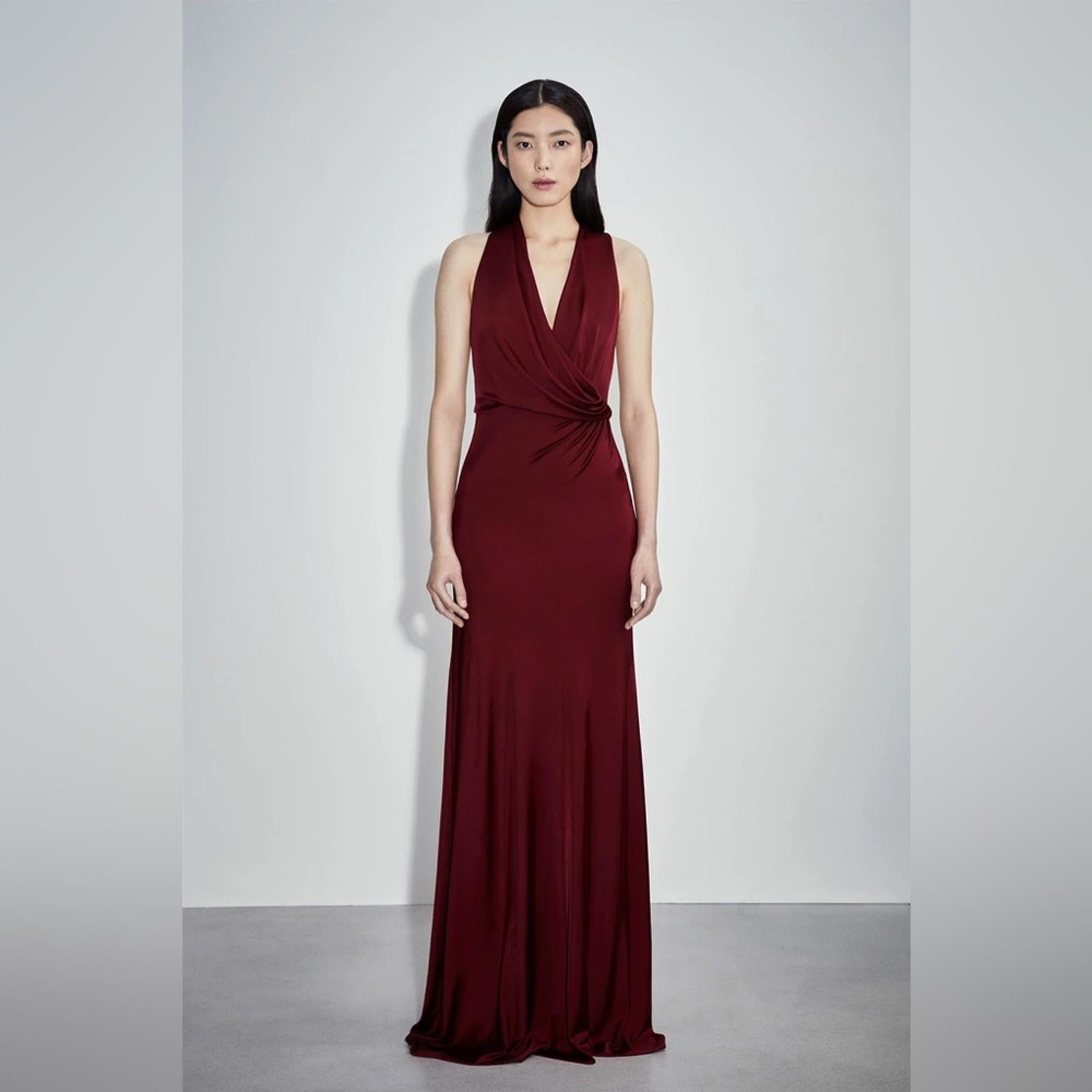 Et Ochs Valentina Open Back Gown Halter Evening Dress, Crimson, Size 8 NWT $1695