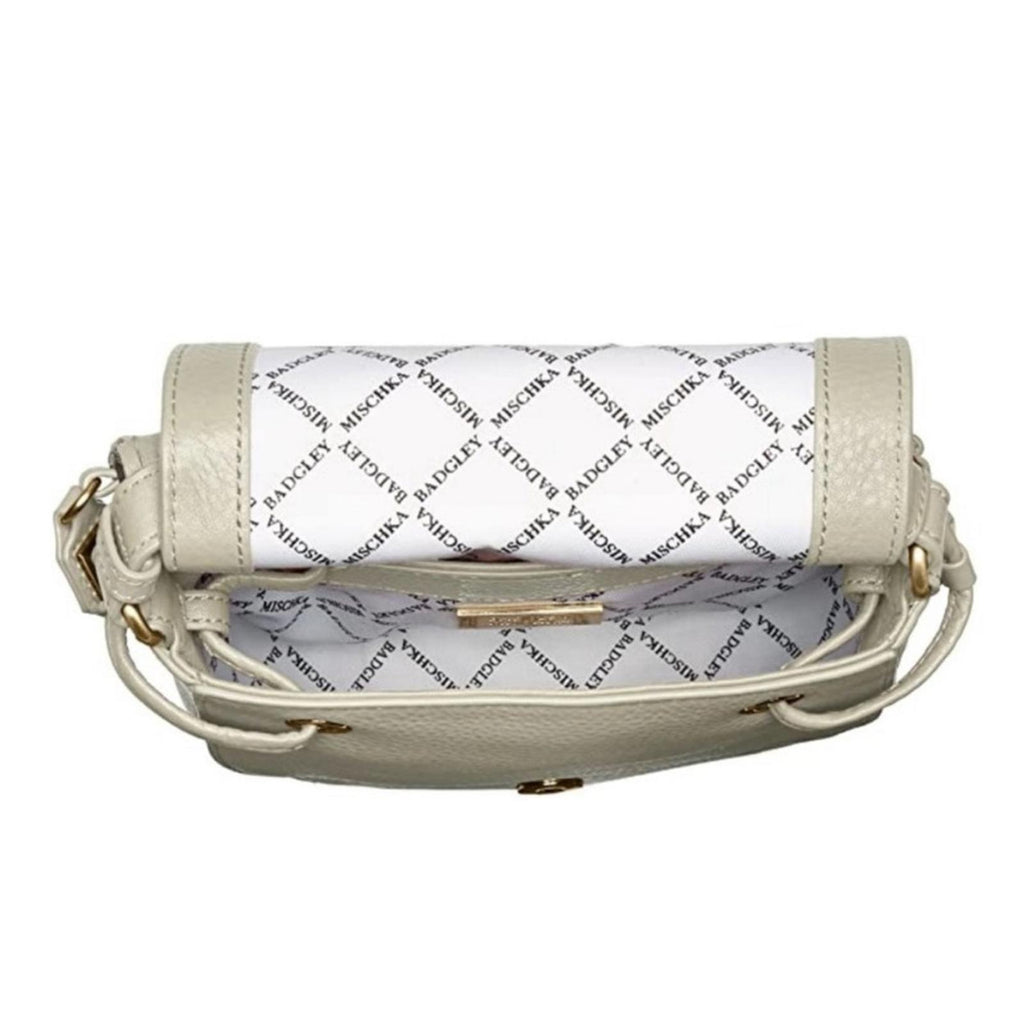 NEW Badgley Mischka Bailey Crossbody Bag, Bone/Ivory New w/Tag + Dust Bag