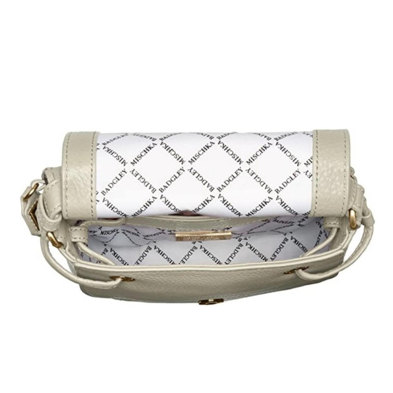 NEW Badgley Mischka Bailey Crossbody Bag, Bone/Ivory New w/Tag + Dust Bag