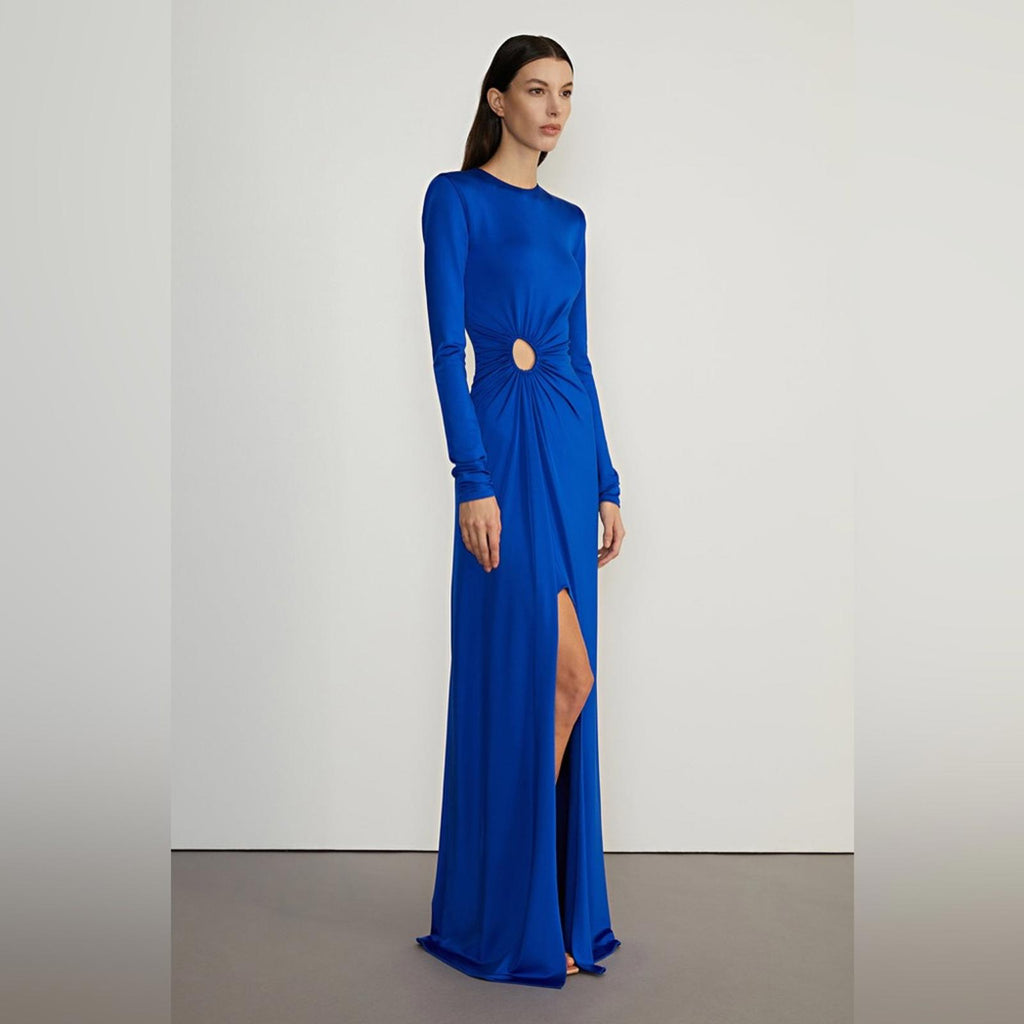 Et Ochs Katherine Gathered Column Cut-Out Gown Dress Size 8 New w/Tag $1,795