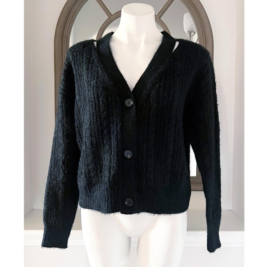 Lucy Paris Camden Cutout Cardigan in Black, Size S New w/Tag
