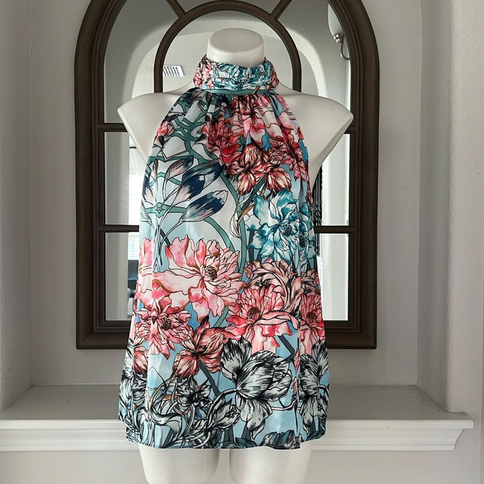Elie Tahari Halter Blouse, Size L EXCELLENT!
