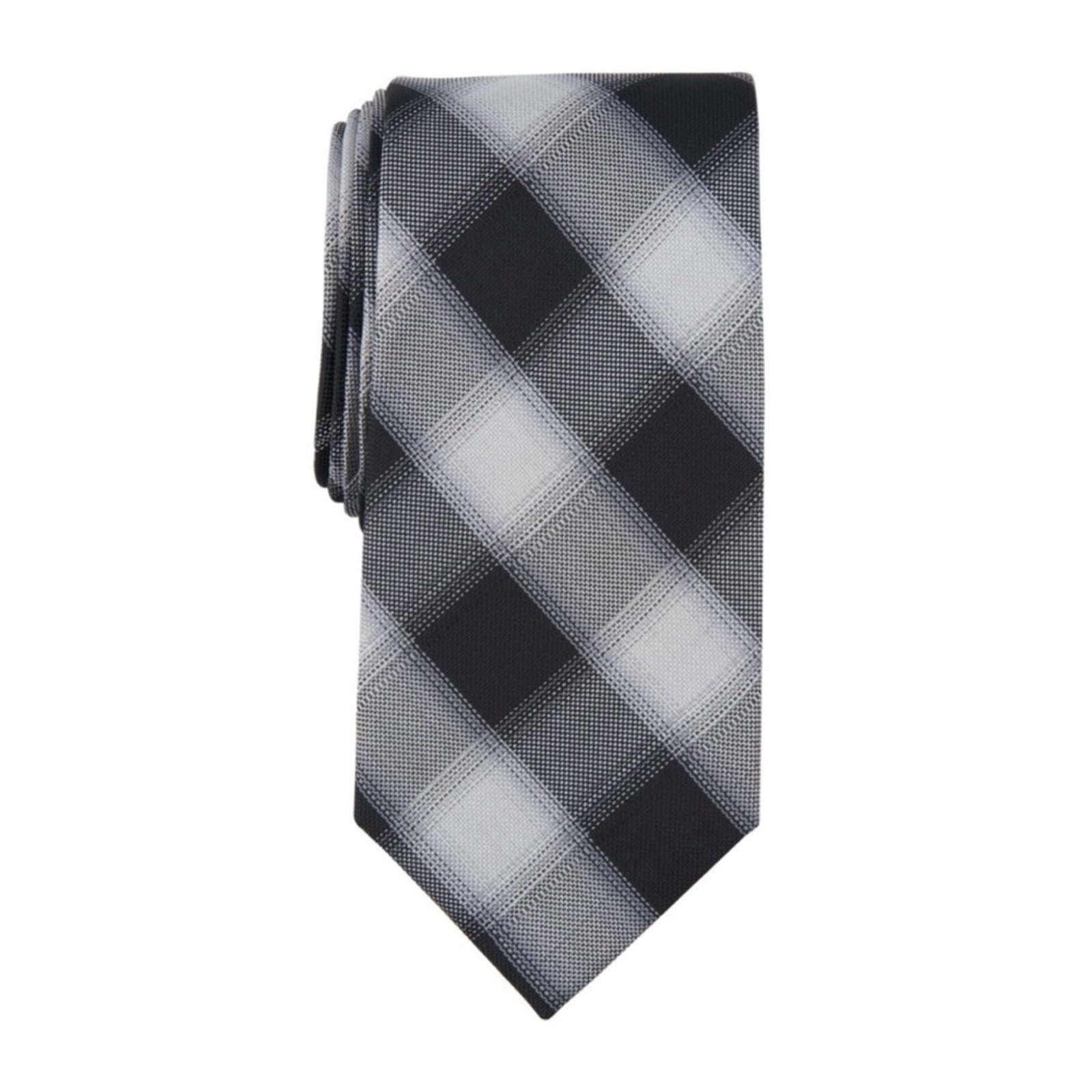 Michael Kors Denton Check Tie in Black, One Size, NWT