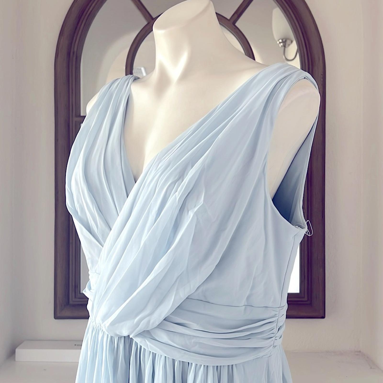 NEW Dessy Collection Surplice Ruched Chiffon Gown, Size 16, New w/o Tag $273