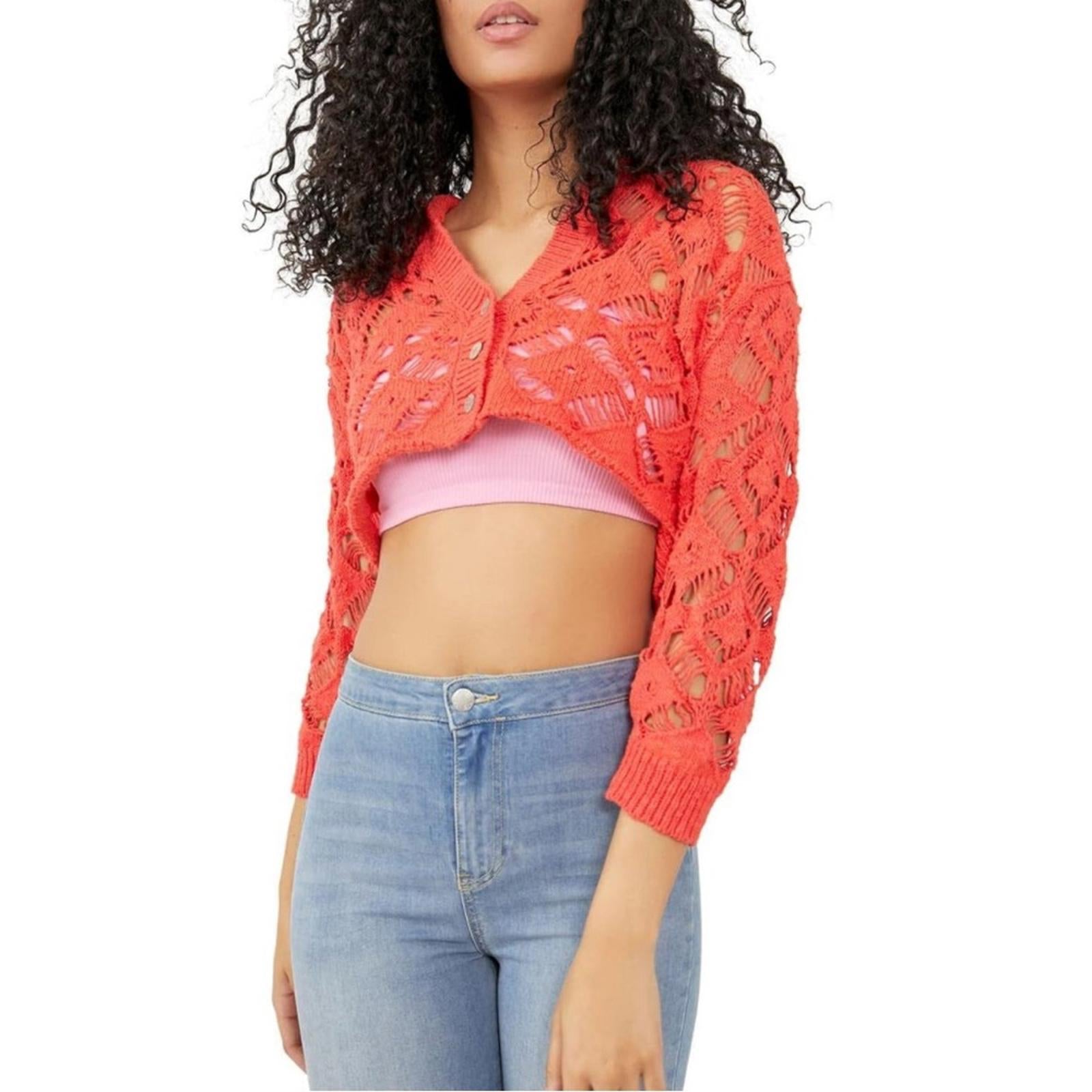 Free People Sedona Cardi in Guava Berry, Size XS New w/Tag Retail $128