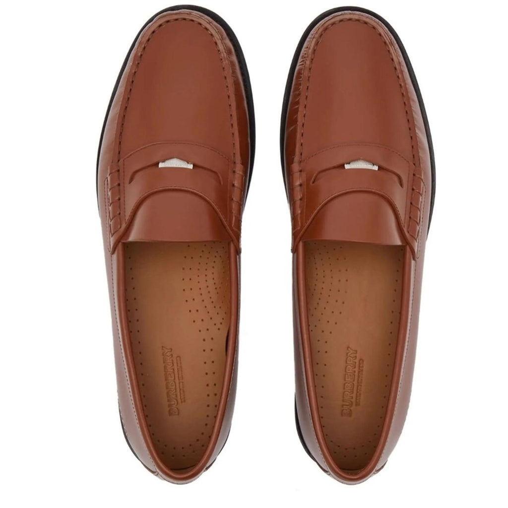 Burberry Brown Coin Loafers in Warm Oak Brown, Size EU42 UK8 US9 New w/Dust Bag
