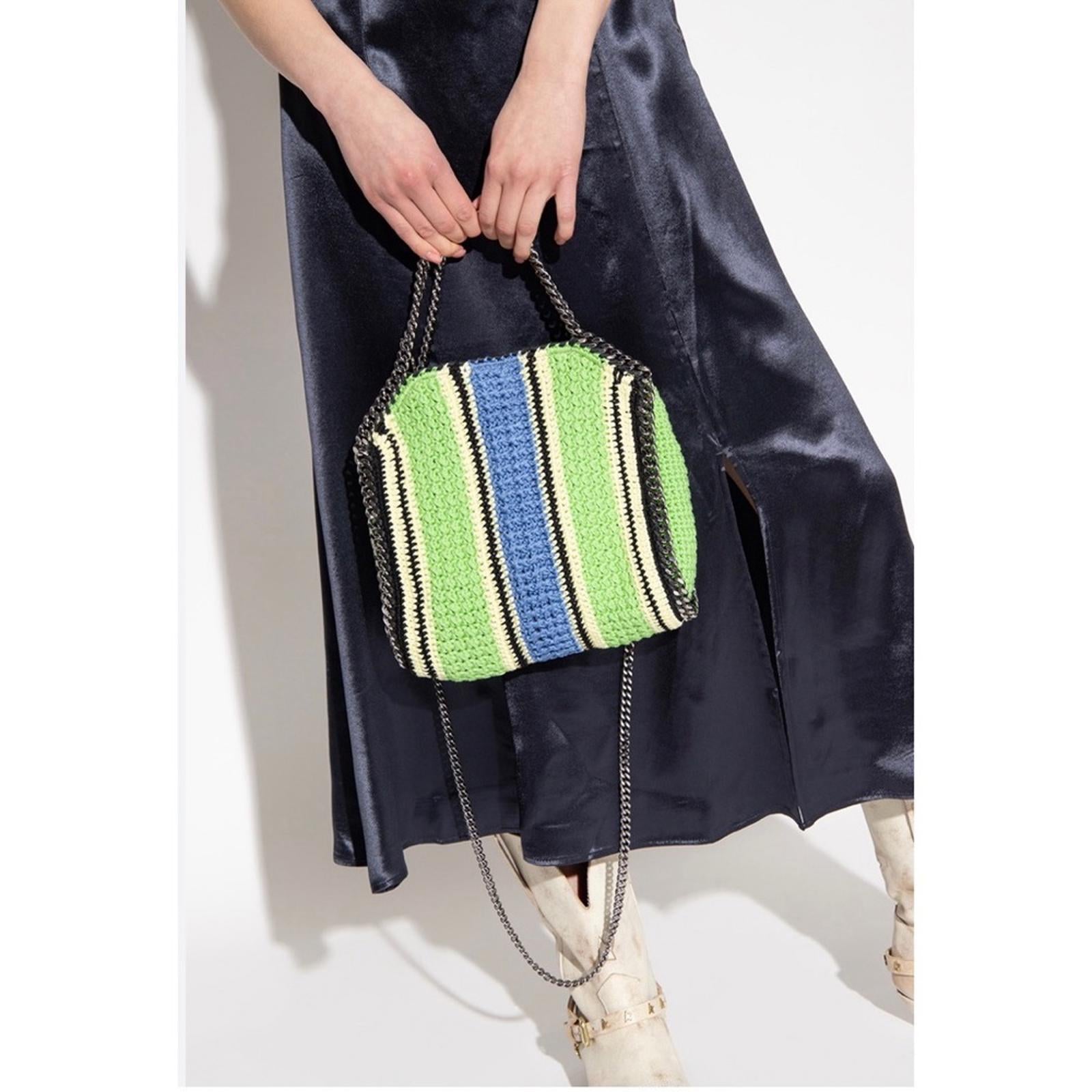 Stella McCartney ‘Falabella' Crochet Tote Bag in Green Blue Multi NEW (SOLD OUT)