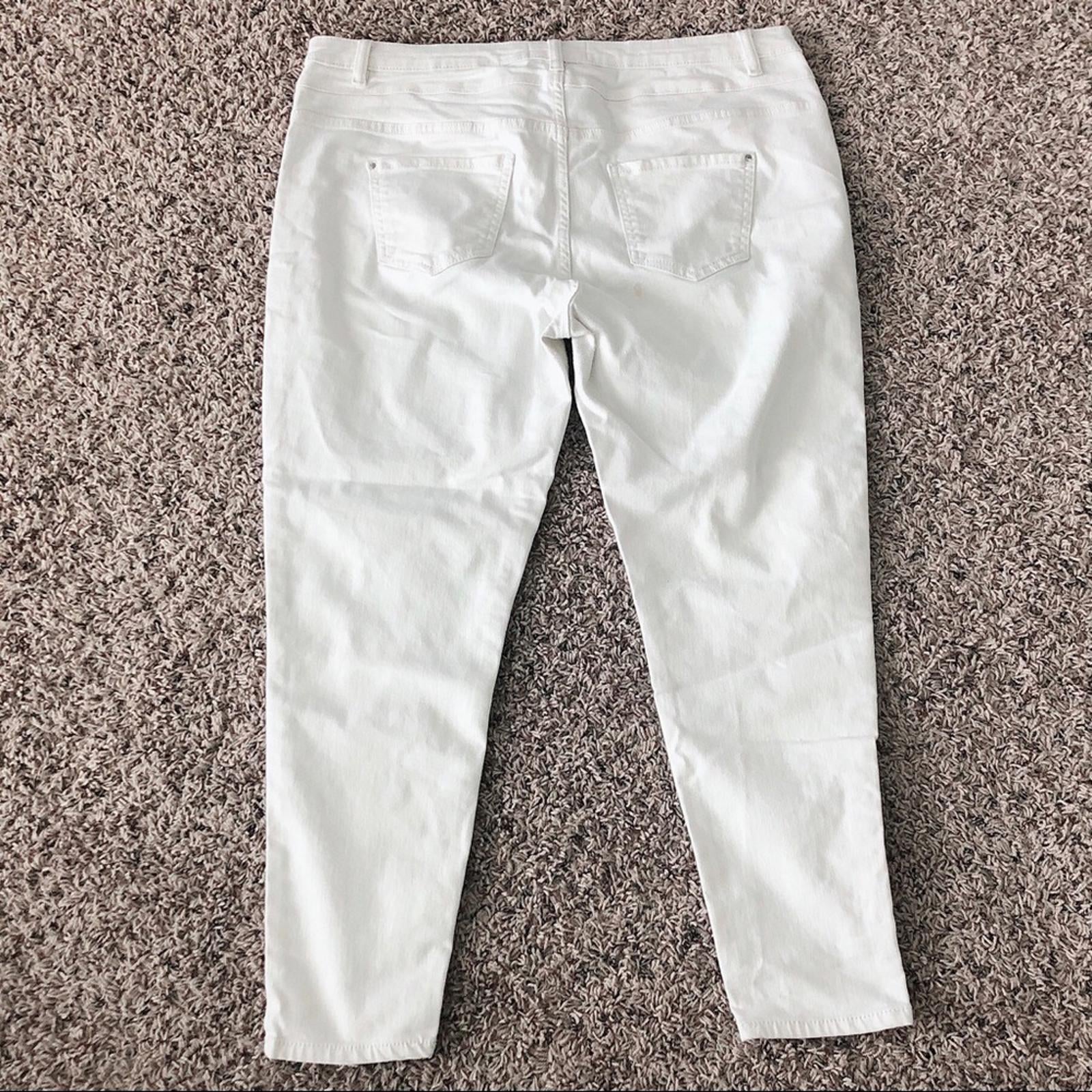 New Look High Waist Super Skinny Jeans in White, Size UK18 / US14