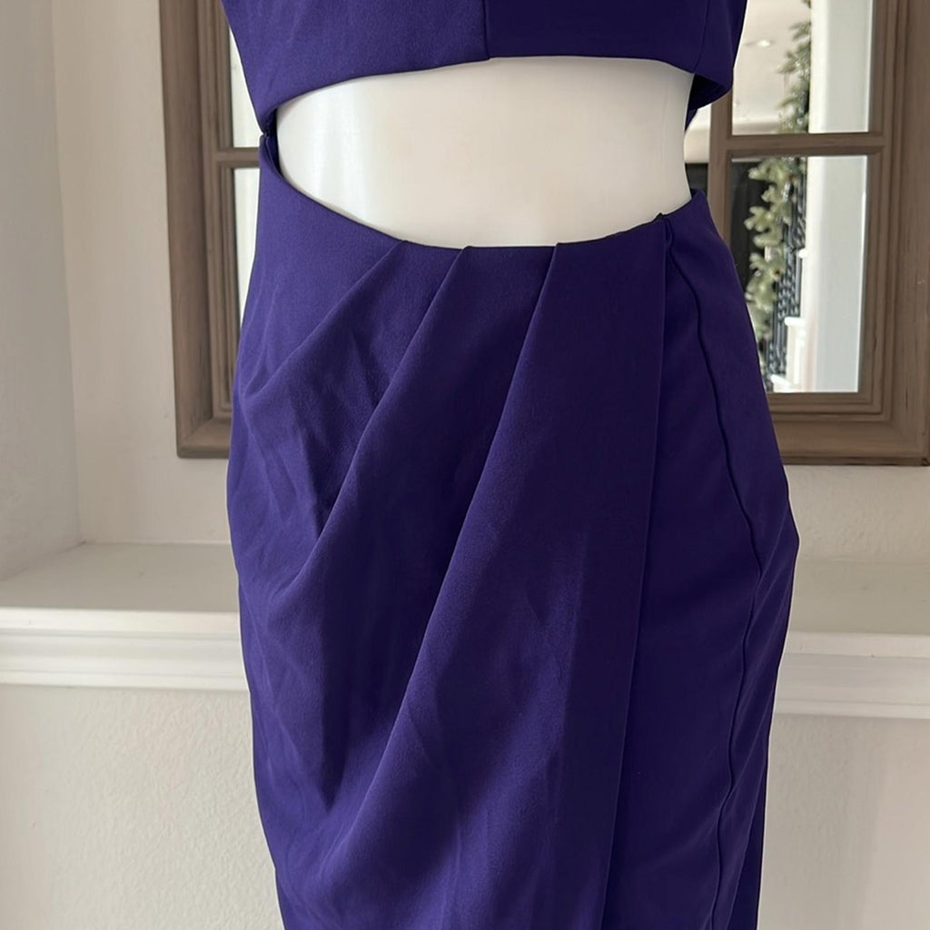 Aqua Bloomingdale’s Asymmetric Cutout Dress in Mulberry/Purple Size 6 NWT $238