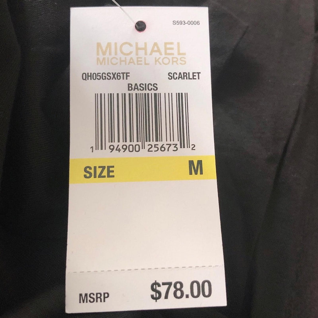 NWT Michael Kors Limited Edition Scarlet Red Short Sleeve Tee in Black Size M