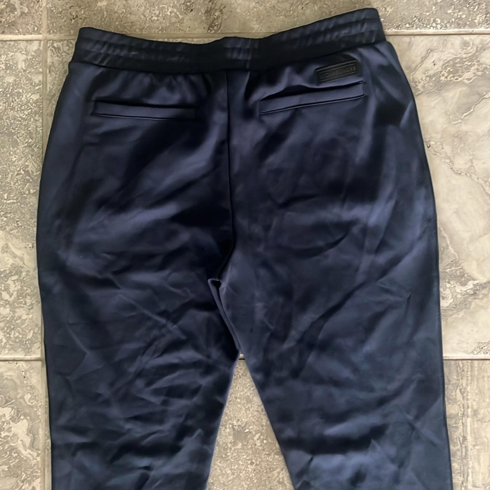 Michael Kors Mixed Media Track Pants in Midnight Blue, NWT, Size L