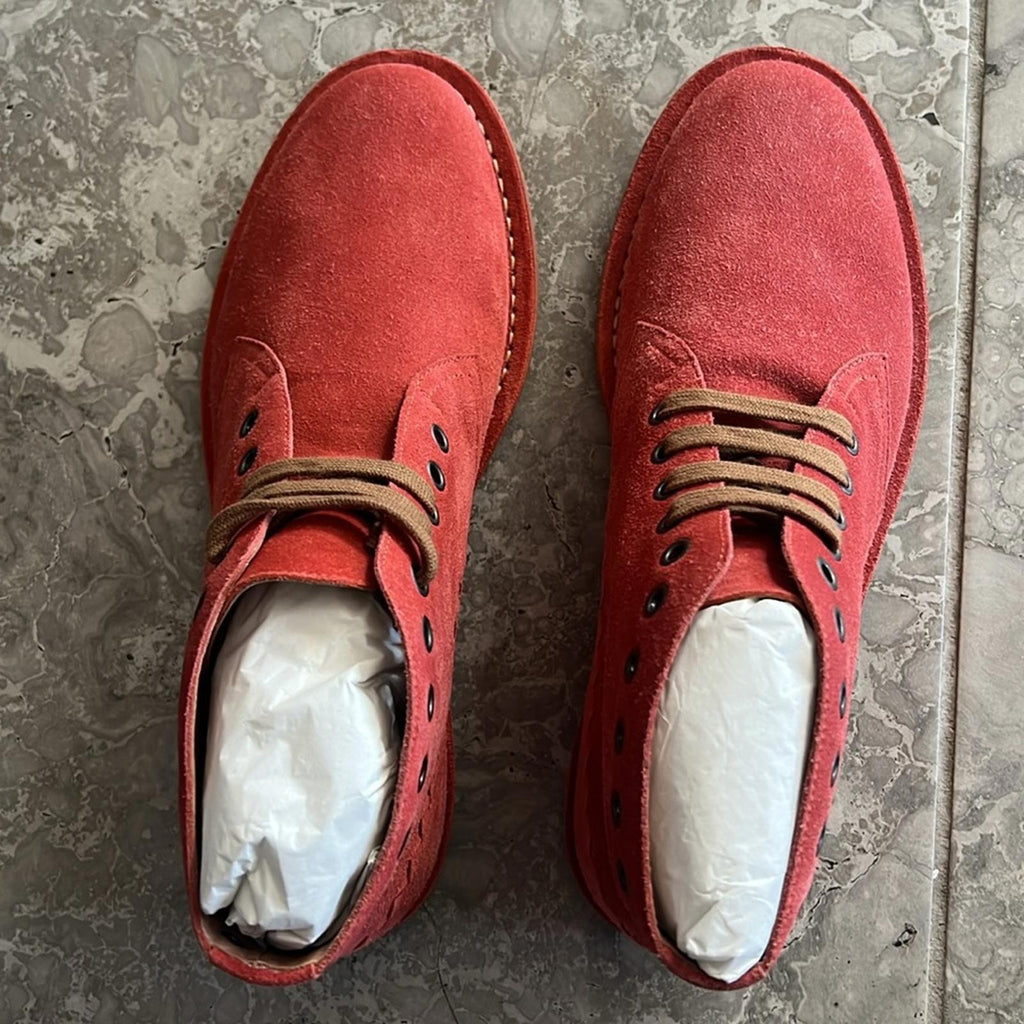 Bottega Veneta Lace-Up Ankle Boots in Red Suede, Size EU40 NEW in Box w/DustBags