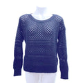 American Eagle Outfitters Crochet Sweater, Navy Metallic Knit Size XL EXCELLENT
