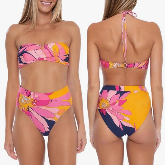 Trina Turk Breeze High Waist Bikini Bottom, Size 4 NEW w/Tag
