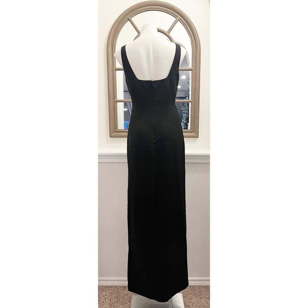 Aidan Mattox Scoop Neck Gown with CutOuts in Black, Size 8 New w/Tag $195