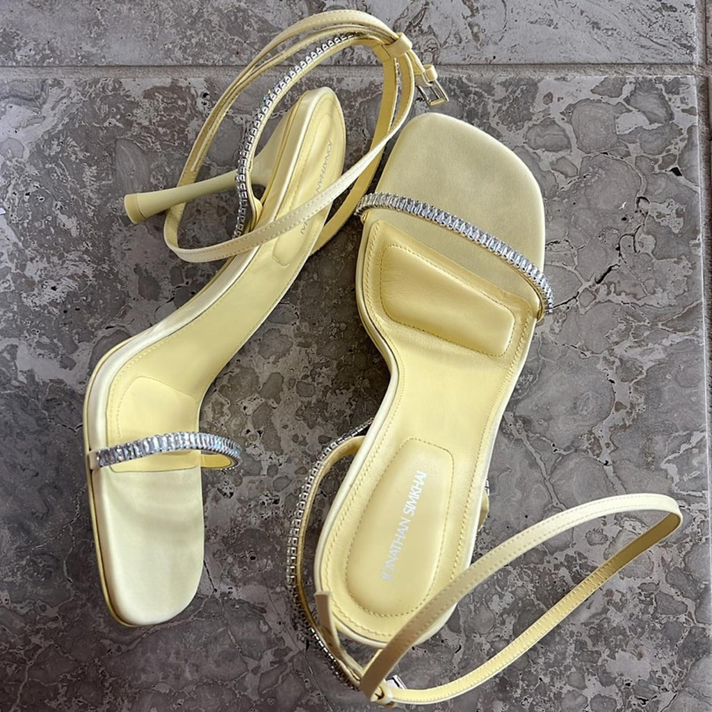 Jonathan Simkhai Luxon Crystal Harness Sandals in Daffodil Size 41 EXCELLENT!