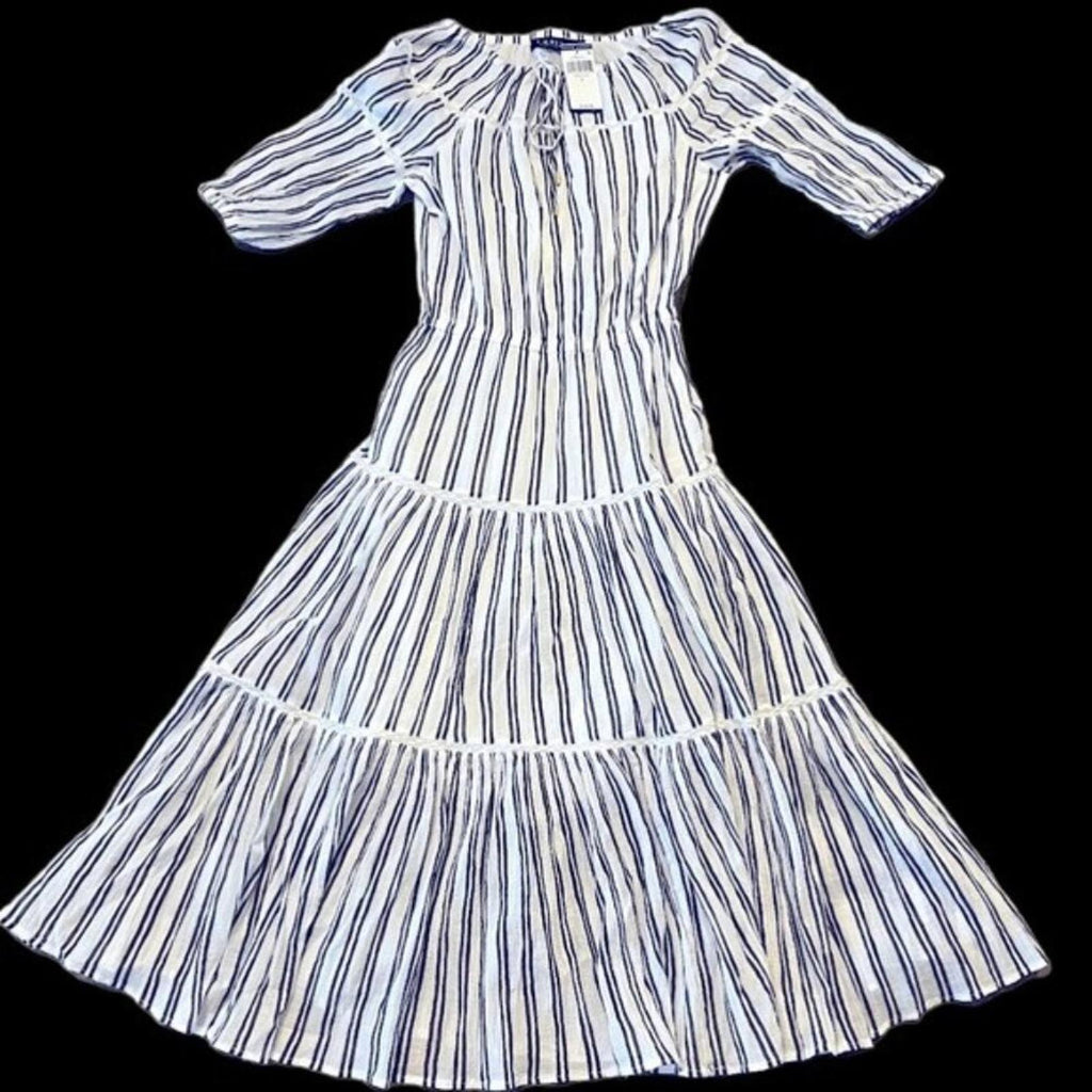 Lauren Ralph Lauren Peasant Maxi Dress in Winter Cream Size 2 New w/Tag