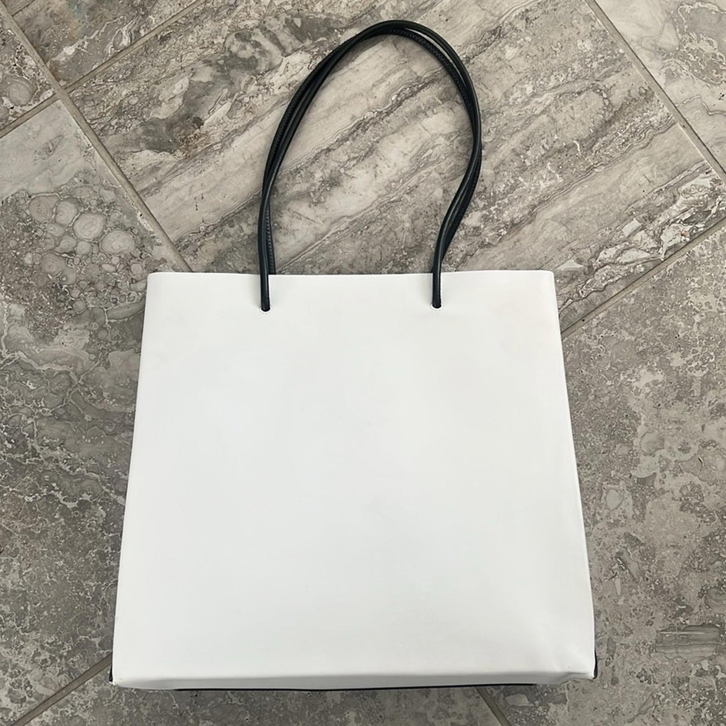 Moschino “100% PURE MOSCHINO” White Leather Shoulder Bag, New with Tag