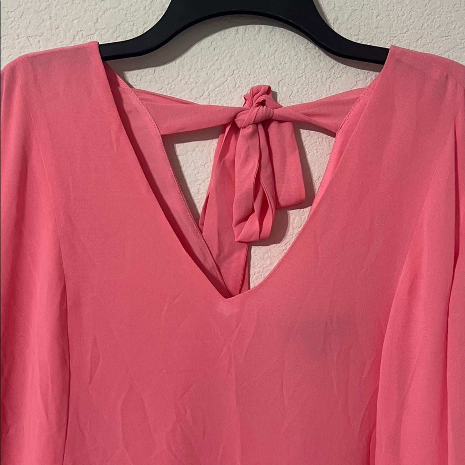 INC International Concepts Chiffon Short Shift Dress w/Long Sleeve, Size 1X, NEW