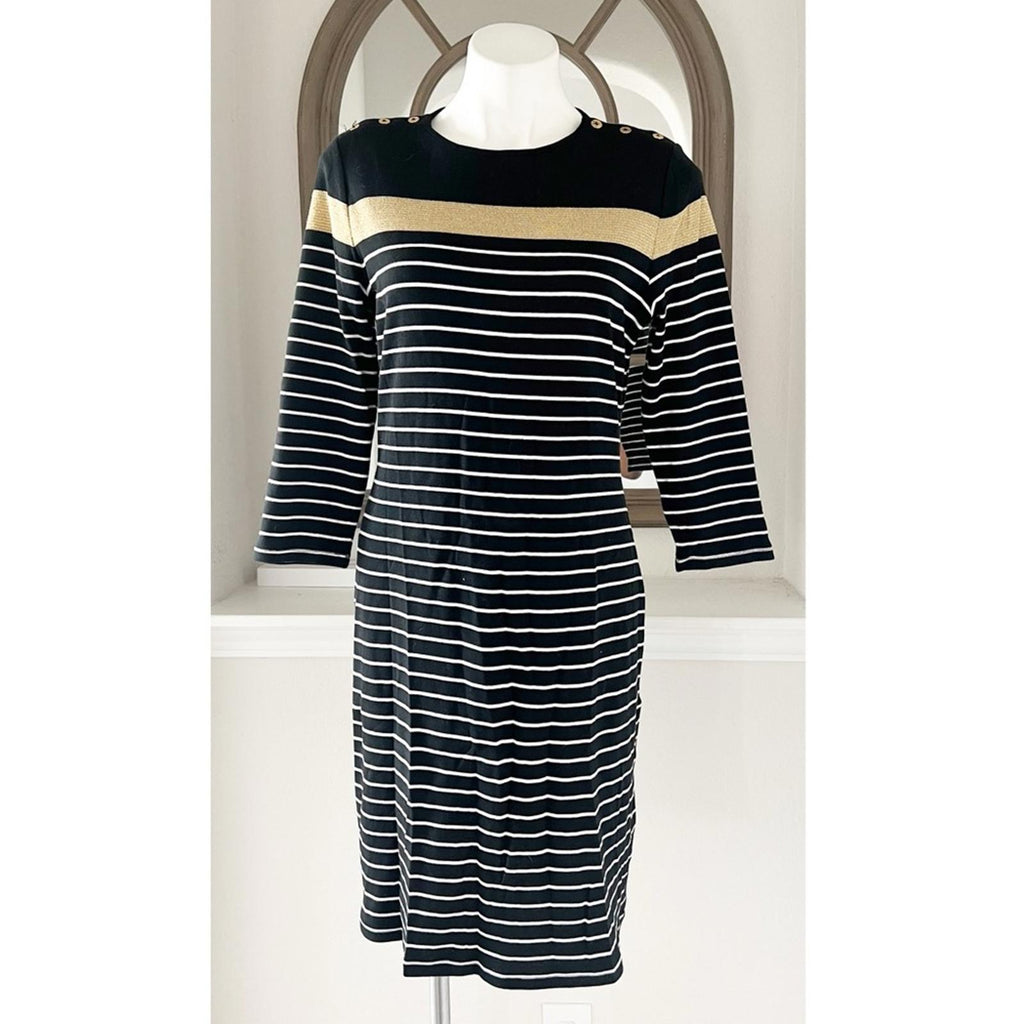 Lauren Ralph Lauren Cotton Striped Dress, Size L Retail $135 EXCELLENT!