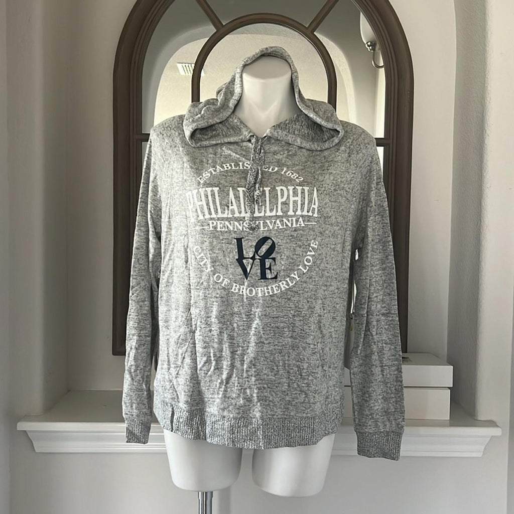 NEW Ocean Drive Hoodie PHL Hacci Heather Grey, Size M New with Tag