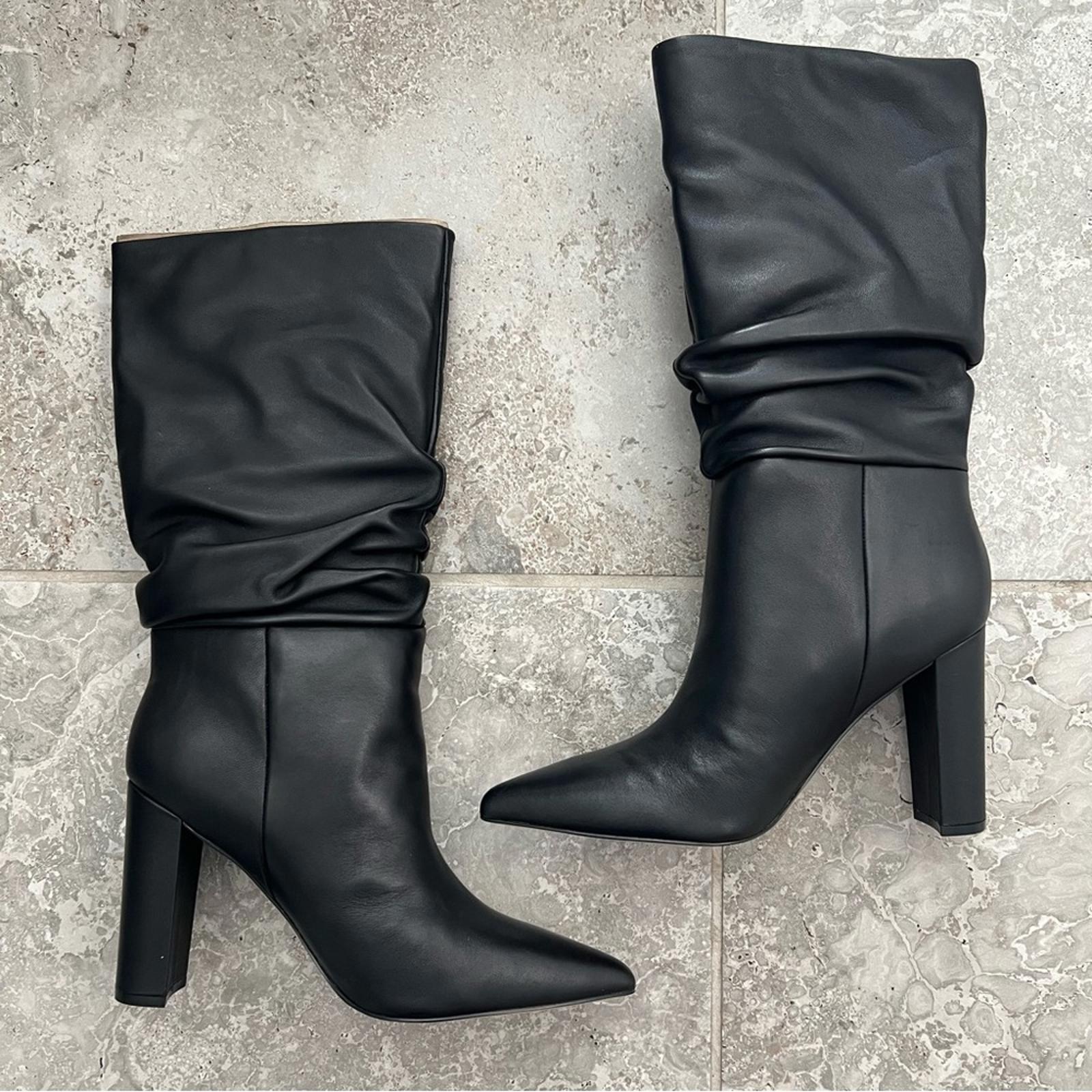 Marc Fisher LTD Gomer Slouched High Heel Boots Black Size 11M in Box Retail $249