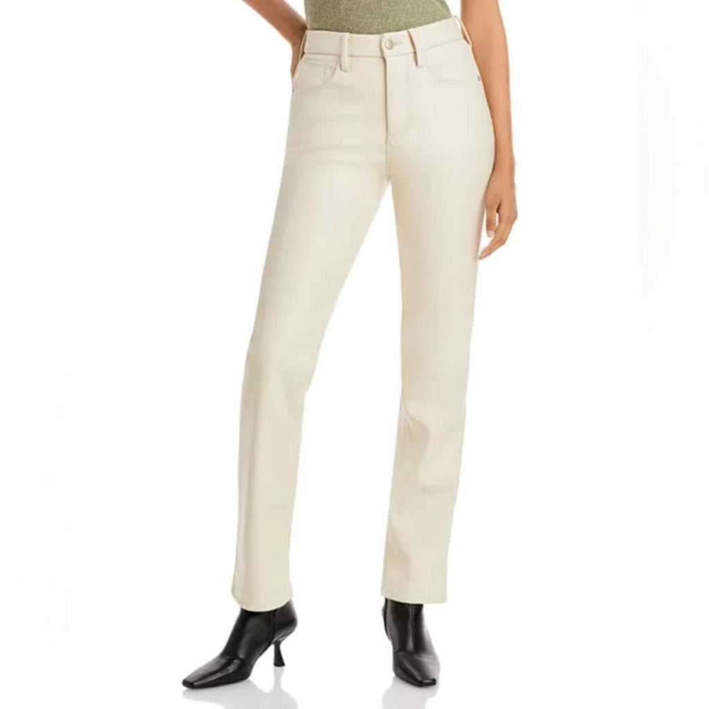 Good American Better Than Leather Good Icon High-Rise Jeans in Cream Size 16 NWT