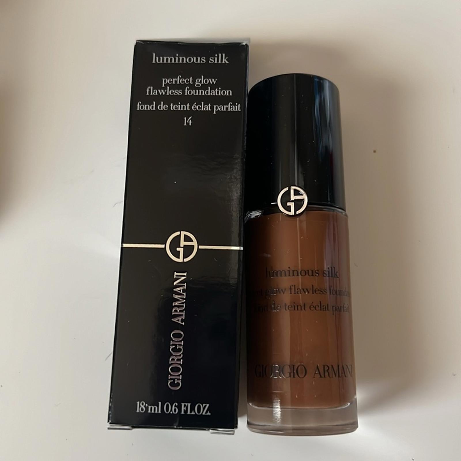 Giorgio Armani Luminous Silk Perfect Glow Flawless Foundation #14 Very Deep NWT