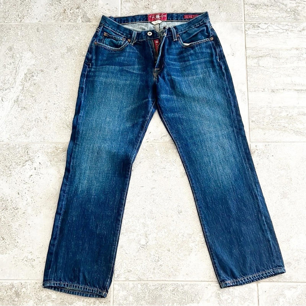 Lucky Brand 221 Original Straight Jeans, Blue Wash Size 33 X 32 EXCELLENT!