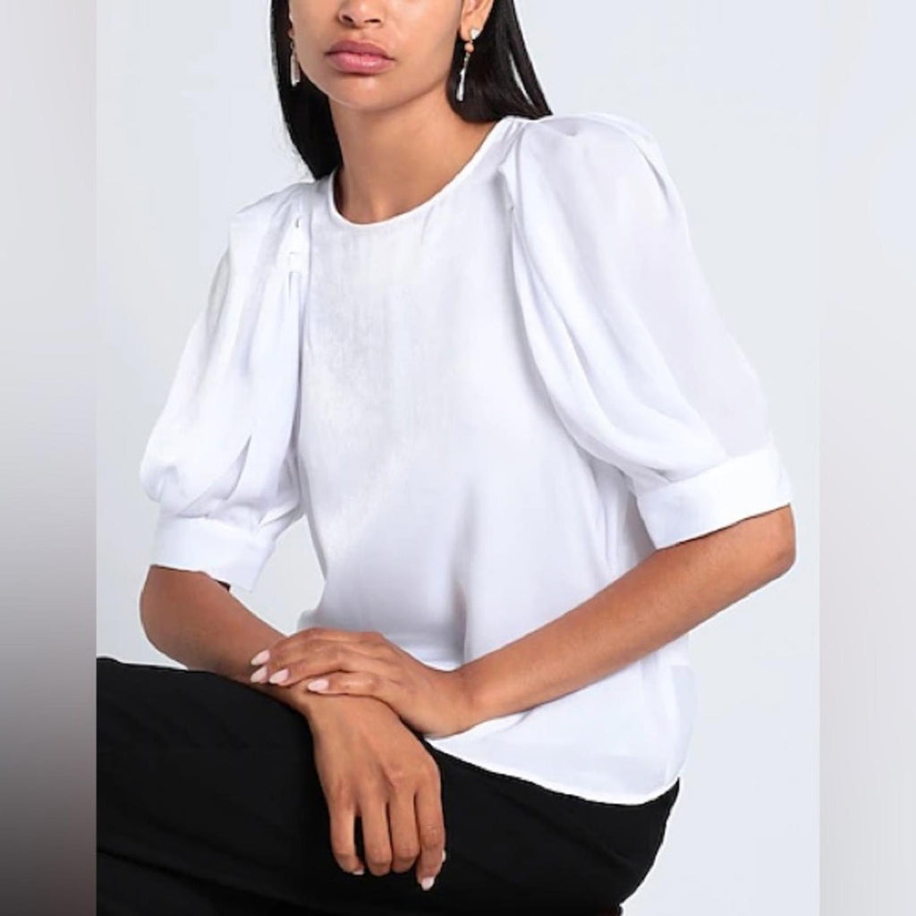 DKNY Elbow Sleeve Knit Top in Egg Nog, Size XL, New w/Tag Retail $69