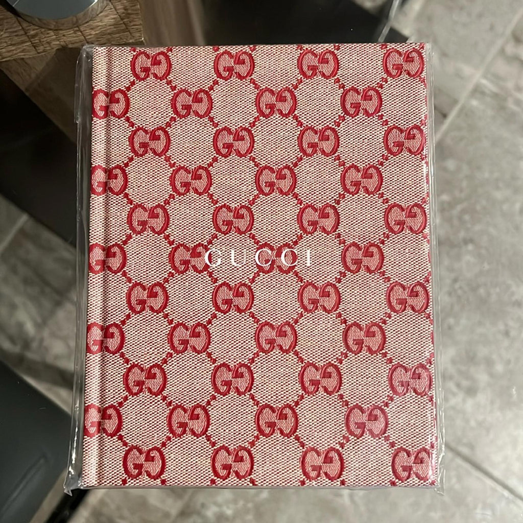 Gucci Red Scrap Book NoteBook w/Signature Logo Throughout - NEW