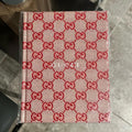Gucci Red Scrap Book NoteBook w/Signature Logo Throughout - NEW