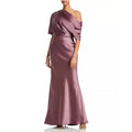 NWT Amsale Draped Satin One Shoulder Dress Mauve, Size 2 New w/Tag