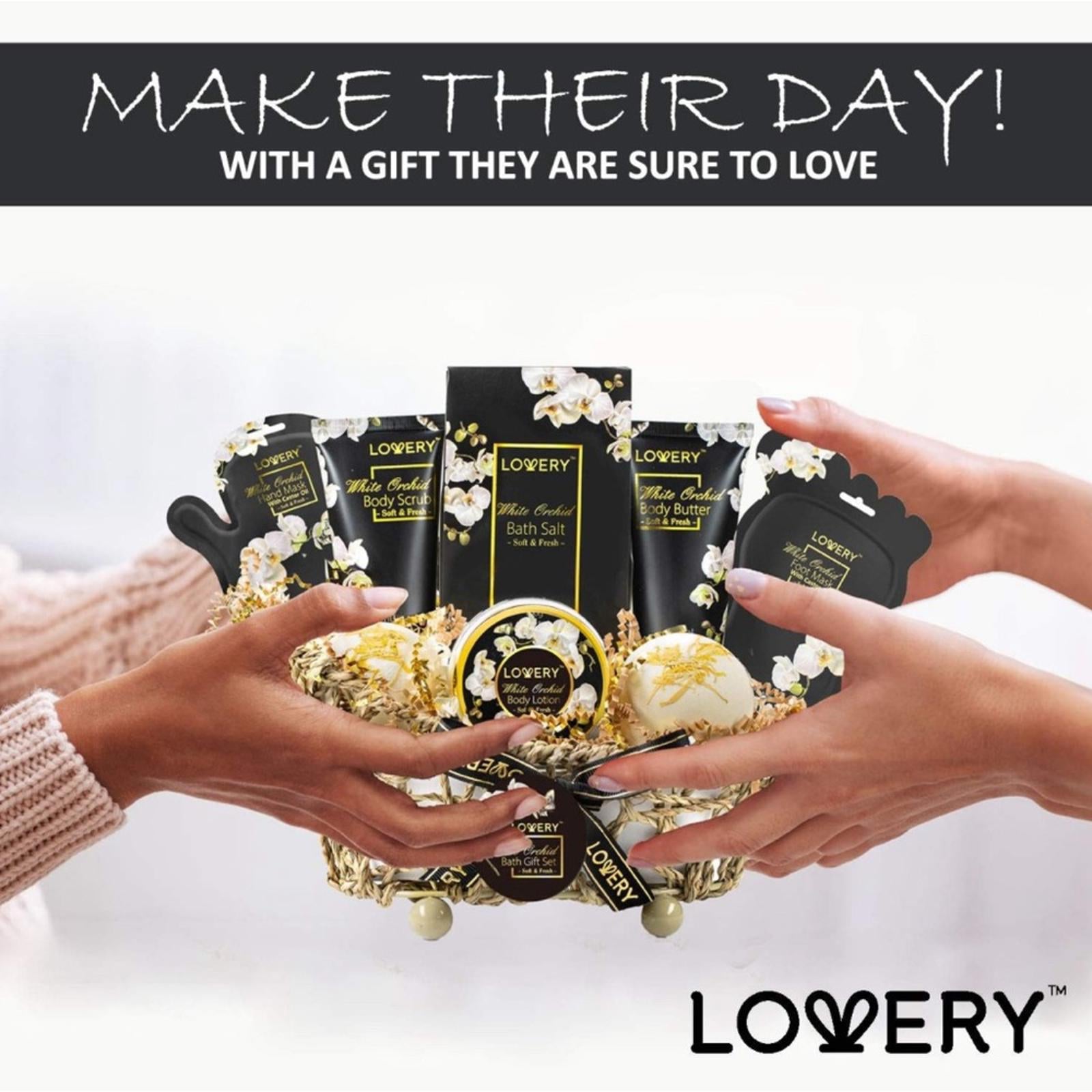 LOVERY White Orchid Bath Gift Set -11-Piece Handmade Spa Kit NEW w/Tag