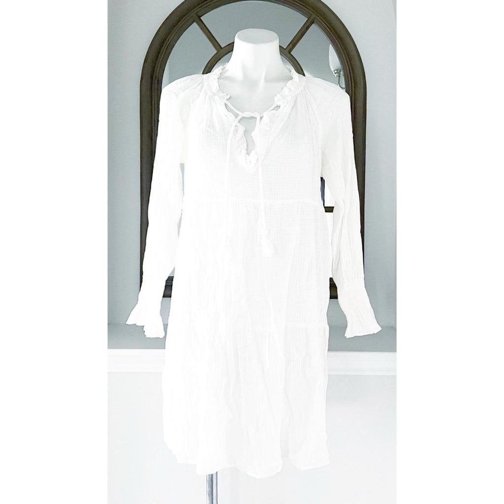 J. Crew Tiered Tunic Dress in White, Size Small EXCELLENT!