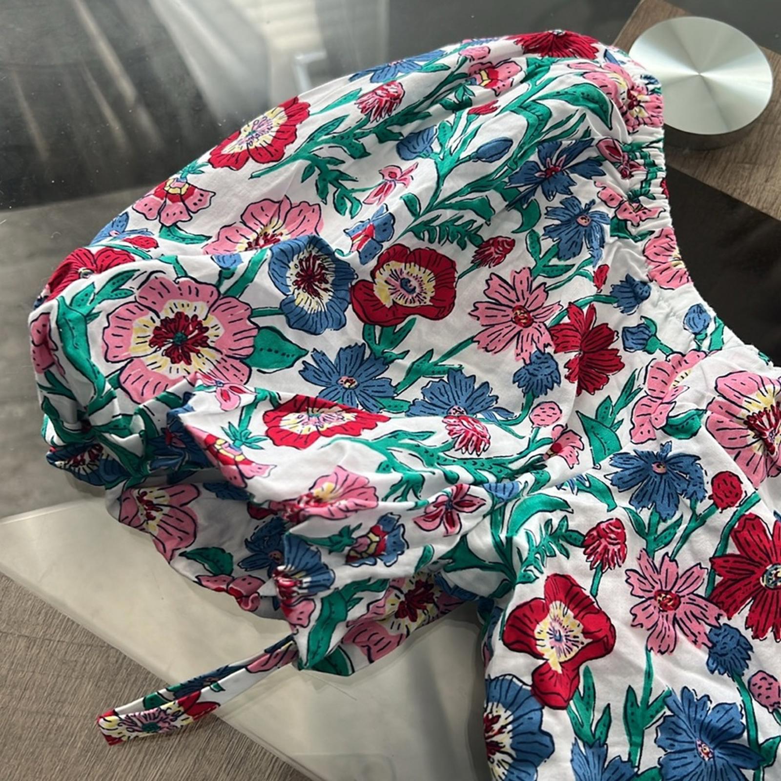 Vineyard Vines Multi Floral Puff Sleeve Top, Size S New w/Tag