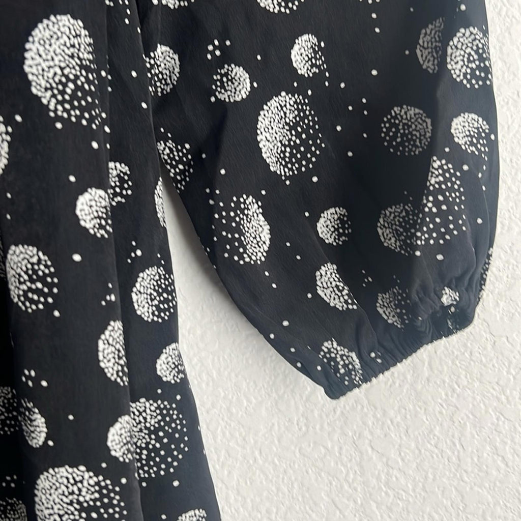 Patrizia Luca Oversized Geometric Moon Print Hi-Low Tunic, Black/White XS NWT