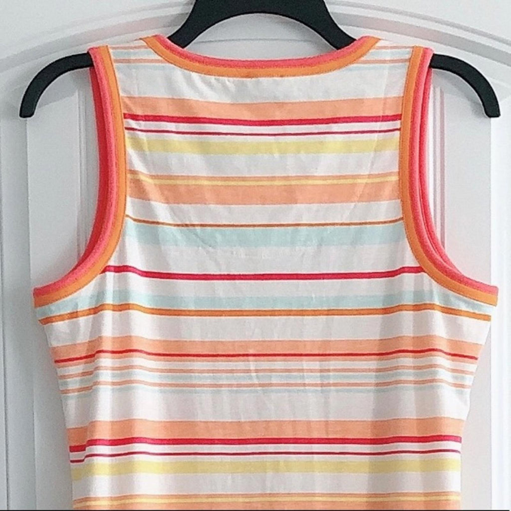 Ella Moss Sylvia Knit Stripe Hi-Low Midi Dress, Size L, New w/Tag