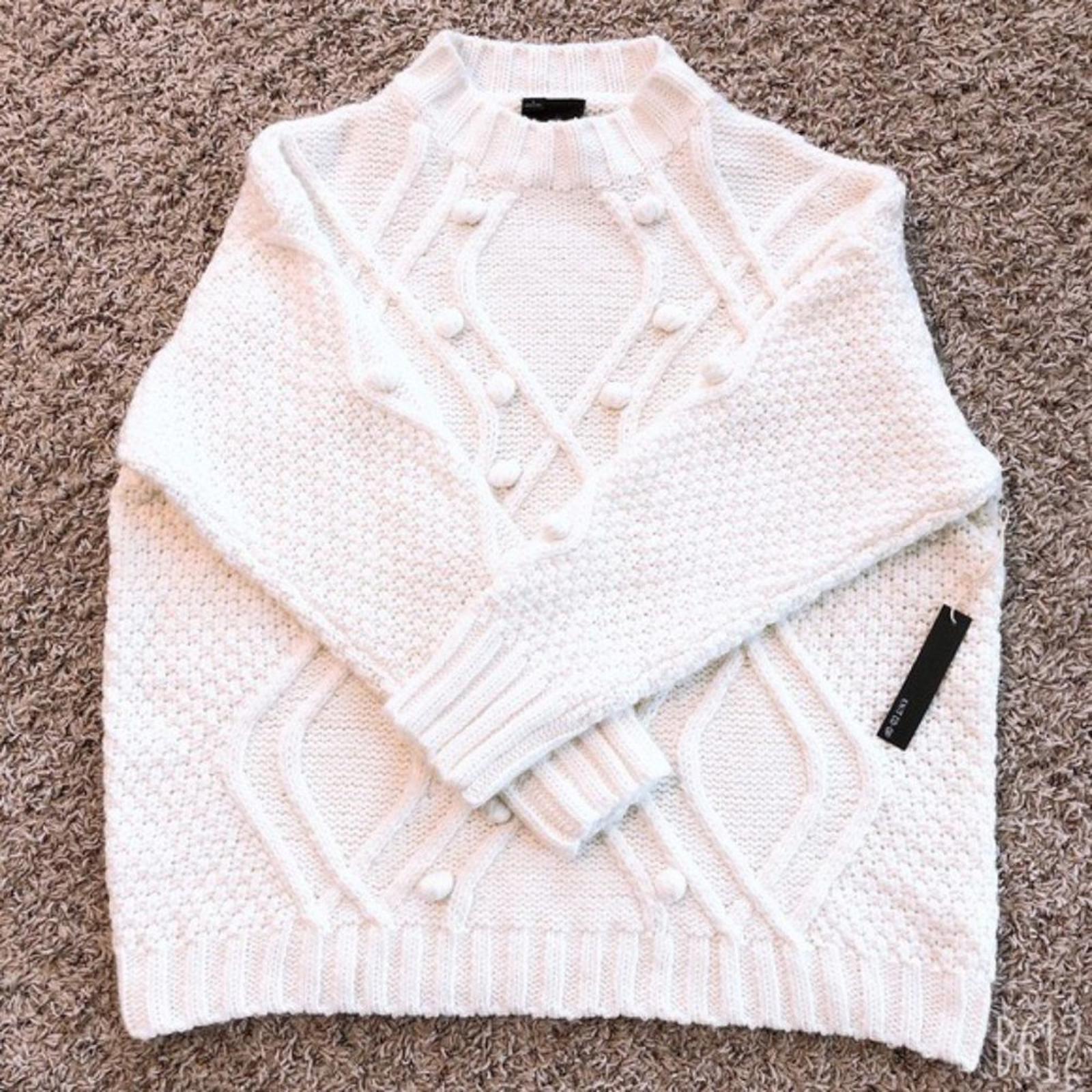Barney's NY Co-Op Sweater Pom-Pom Oversized Knit Pullover, Size L New w/Tag