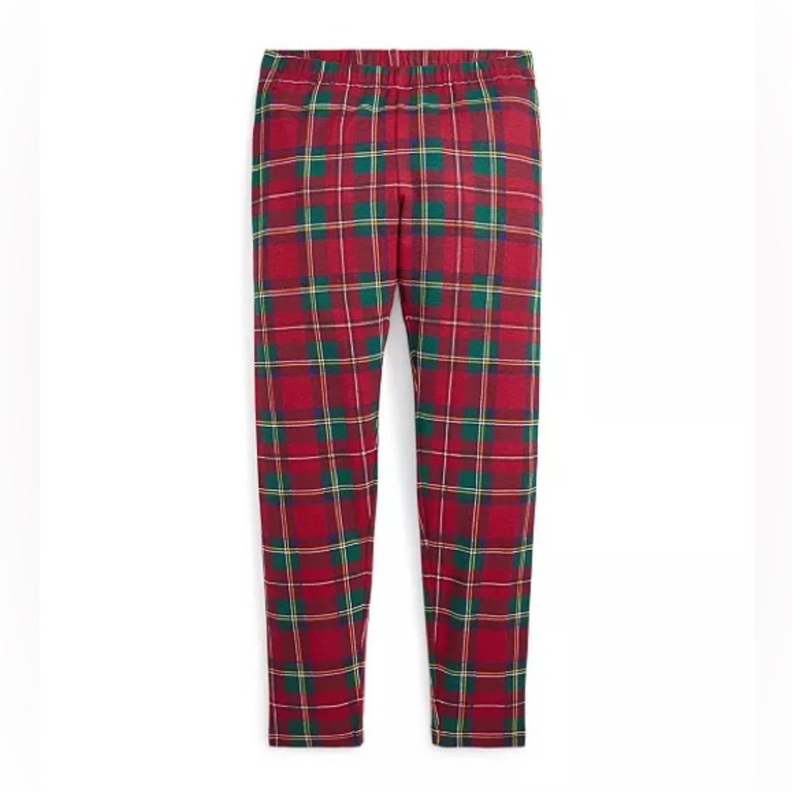 Polo Ralph Lauren Big Girls Plaid Stretch Jersey Legging Pants, Size 6X, NWT