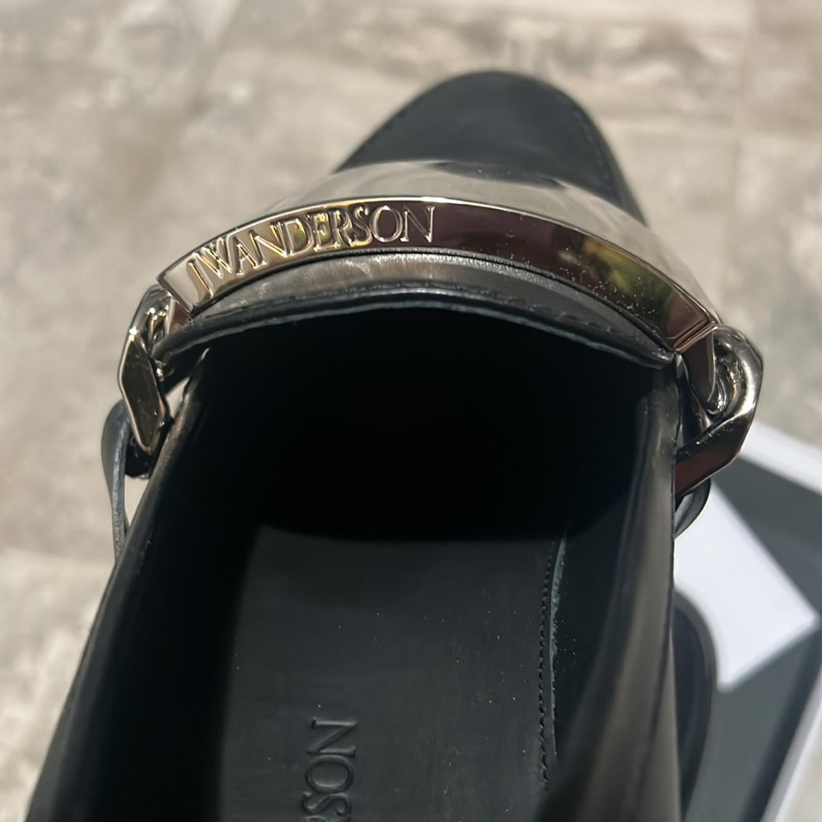 JW Anderson Logo-Engraved Leather Loafers in Black, Size 41 NEW in Box + DustBag