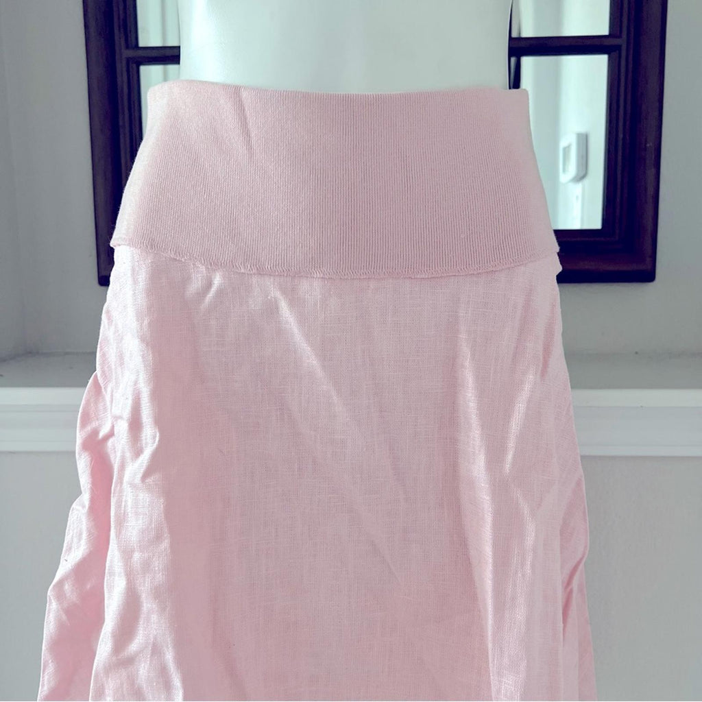 For Joseph Linen Midi Skirt in Blush Pink, NEW, Size L