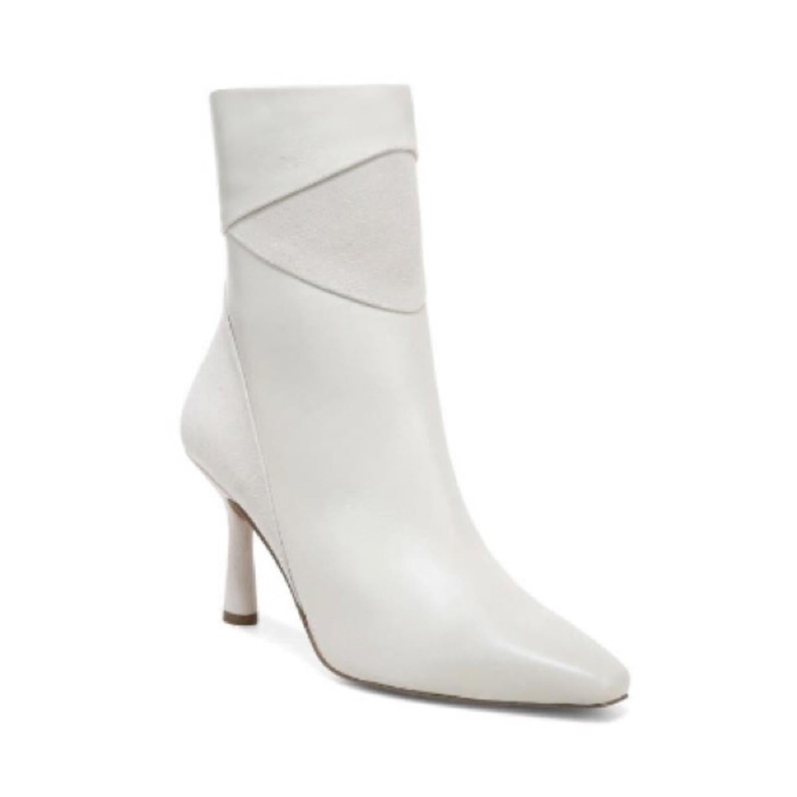 Franco Sarto Milinda Leather Booties, Stone White Size 9.5 M, in Original Box