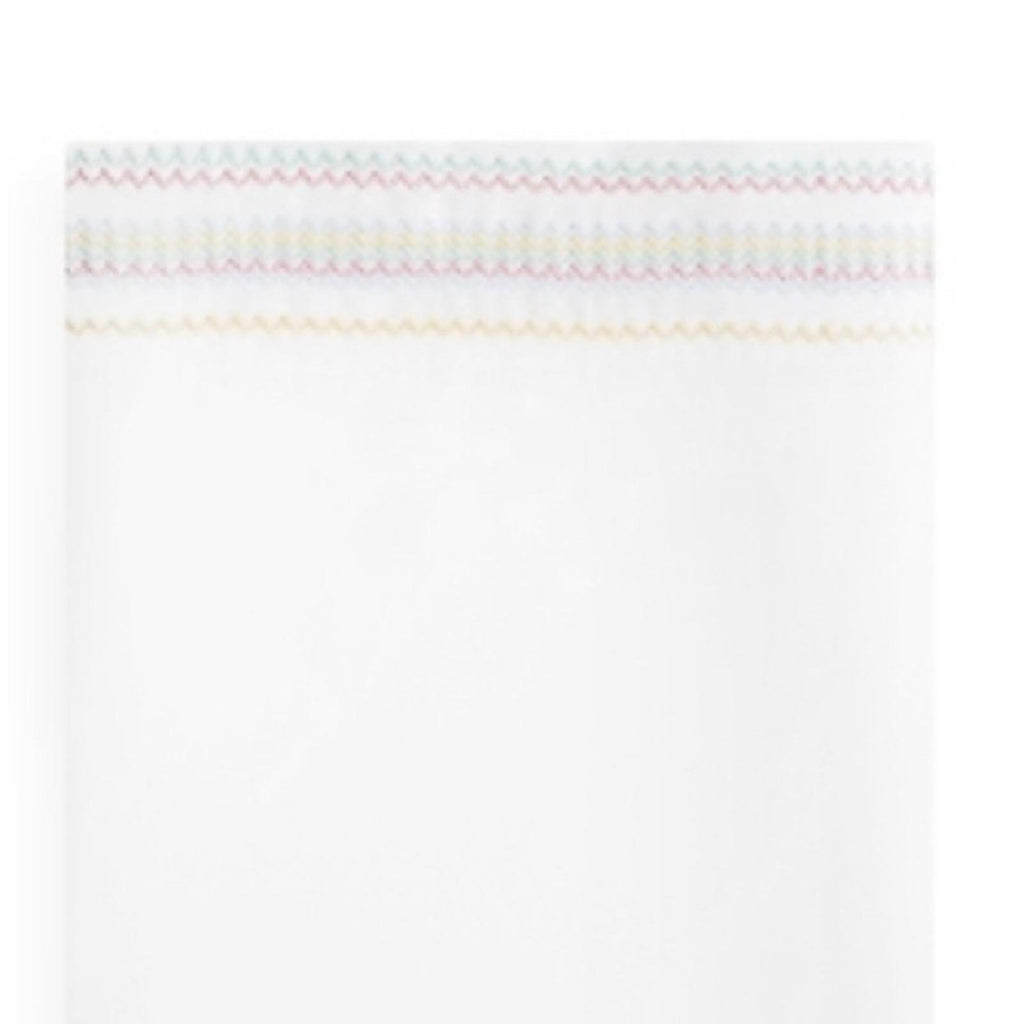 NWT Sky Chevron Multi Embroidered Flat Sheet, Full/Queen New w/Tag